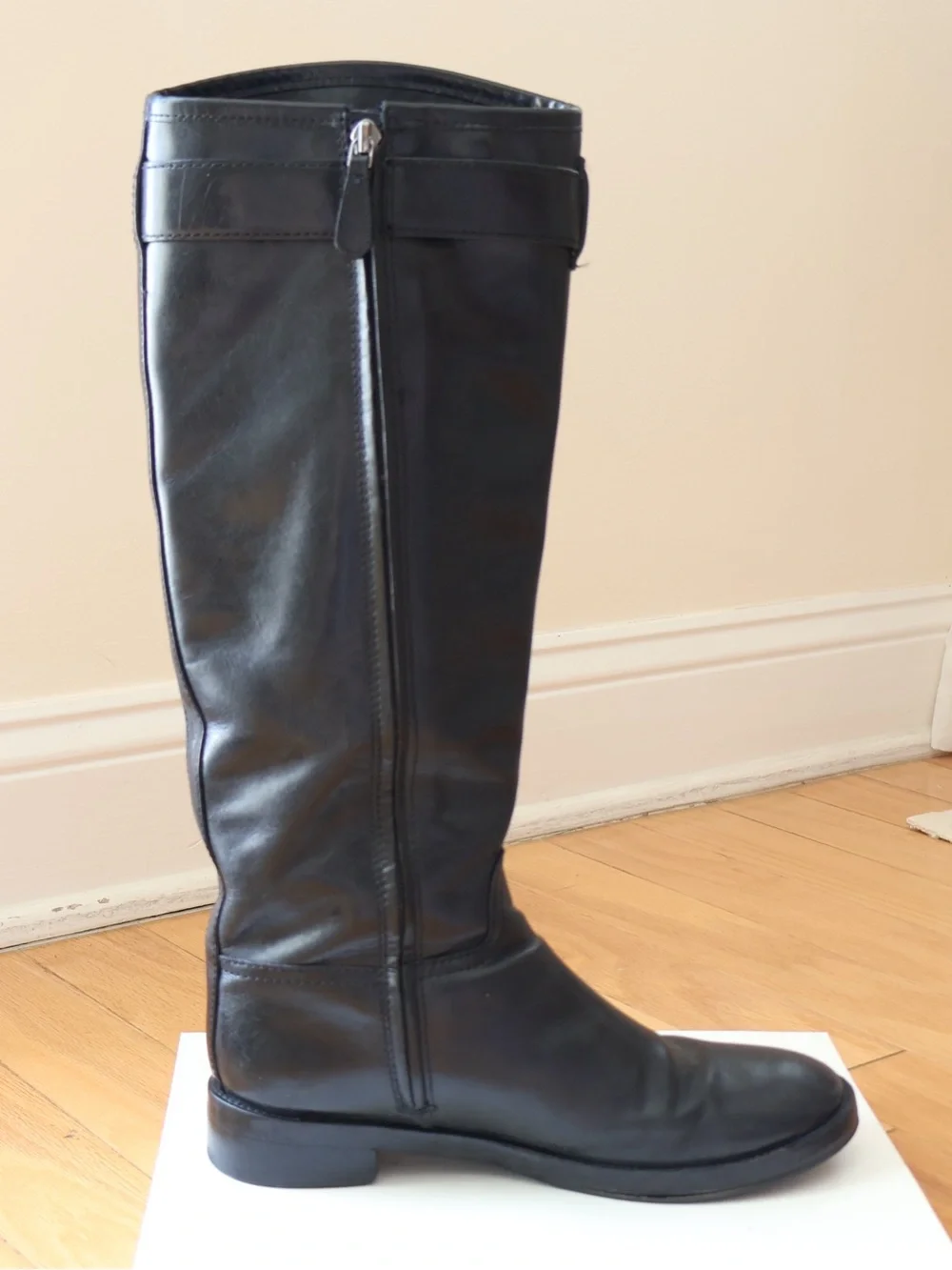 Tory Burch Grace Black Leather Knee High Riding Boots Women’s Size 8 Old Money